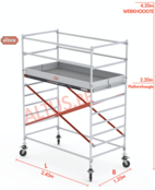 Altrex rolsteiger 1.35 x 2.45 x 2.20m vh = 4.20m wh