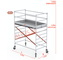 Altrex rolsteiger 1.35 x 2.45 x 2.20m vh = 4.20m wh