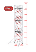 Altrex rolsteiger 1.35 x 3.05 x 12.20m vh = 14.20m wh