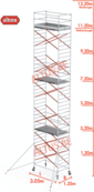 Altrex rolsteiger 1.35 x 3.05 x 11.20m vh = 13.20m wh