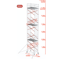 Altrex rolsteiger 1.35 x 3.05 x 11.20m vh = 13.20m wh
