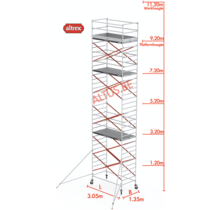 Altrex rolsteiger 1.35 x 3.05 x 9.20m vh = 11.20m wh