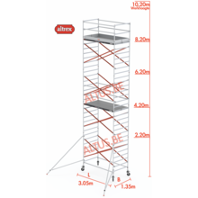 8.20m platformhoogte = 10.20m werkhoogte