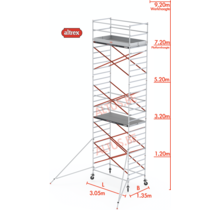 Altrex rolsteiger 1.35 x 3.05 x 7.20m vh = 9.20m wh