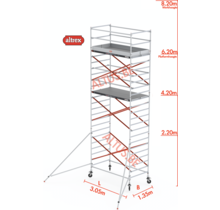 Altrex rolsteiger 1.35 x 3.05 x 6.20m vh = 8.20m wh