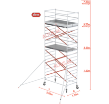 Altrex rolsteiger 1.35 x 3.05 x 5.20m vh = 7.20m wh