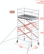 Altrex rolsteiger 1.35 x 3.05 x 3.20m vh = 5.20m wh