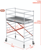 Altrex rolsteiger 1.35 x 3.05 x 2.20m vh = 4.20m wh