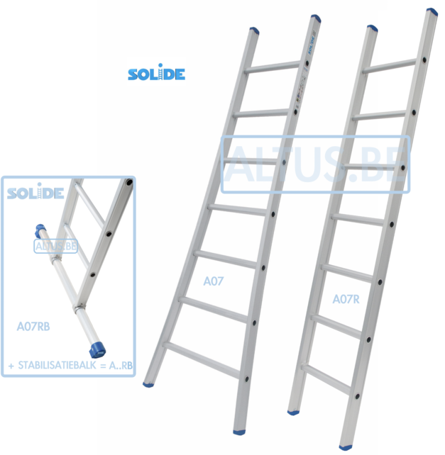 Solide professionele enkele ladder 7 treden 2.00m