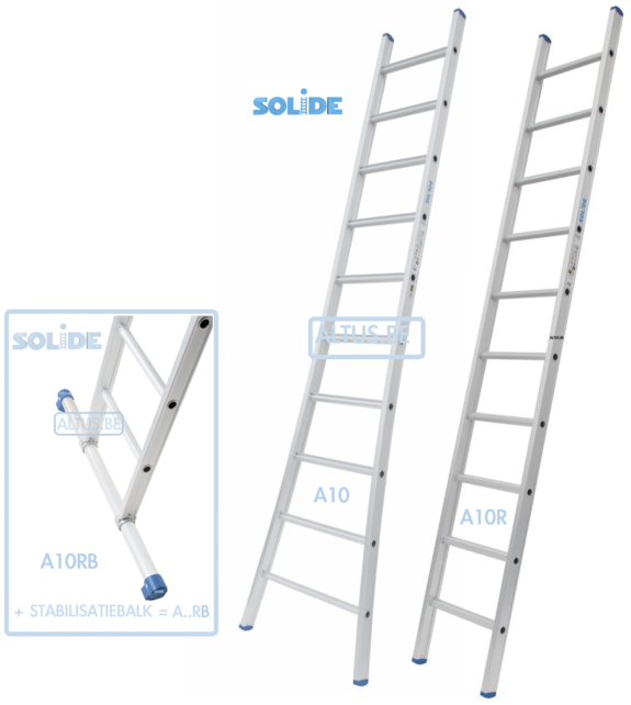 Solide professionele enkele ladder 8 treden 2.25m
