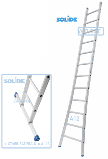Solide professionele enkele ladder 12 treden 3.25m