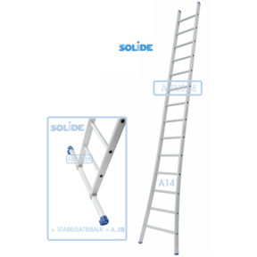 Professionele enkele ladder 14 treden 3.75m