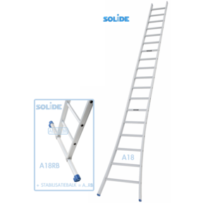 Professionele enkele ladder 18 treden 4.75m