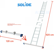 Solide professionele enkele ladder 24 treden 6.25m