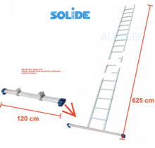 Solide professionele enkele ladder 24 treden 6.25m