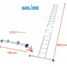 Professionele enkele ladder 24 treden 6.25m