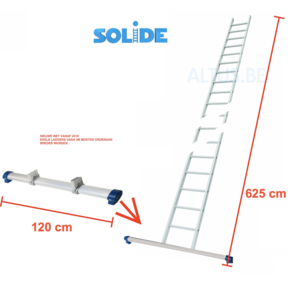 Professionele enkele ladder 24 treden 6.25m