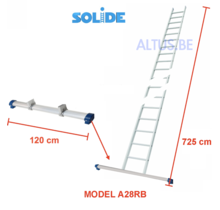 Solide Professionele enkele ladder 28 treden 7.25m