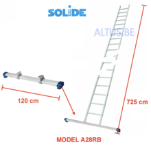 Professionele enkele ladder 28 treden 7.25m