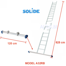 Professionele enkele ladder 32 treden 8.25m