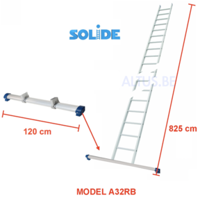 Professionele enkele ladder 32 treden 8.25m