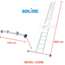 Solide Solide professionele enkele ladder 32 treden 8.25m
