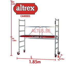 1.00m stahoogte = 3.00m werkhoogte