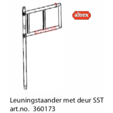 Leuningstaander met deur voor schoorsteensteiger