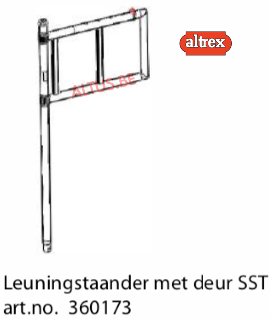 Leuningstaander met deur voor schoorsteensteiger