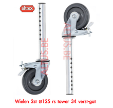 Wielen  ø125 verst-gat per paar voor RS Tower 34