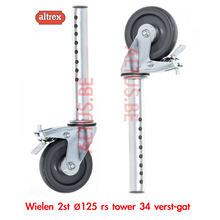 Wielen  ø125  verst-gat per paar