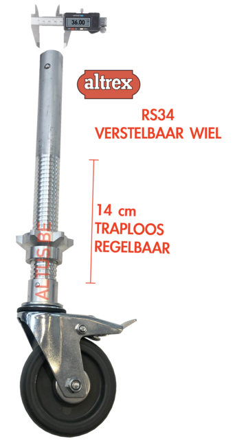 Altrex  RS Tower 34 Wielen  ø125  traploos verstelbaar per paar