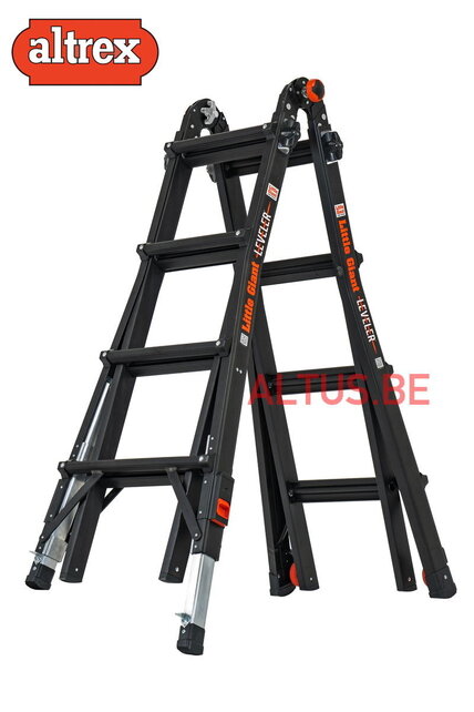 Vouwladder black Pro leveler 4x4