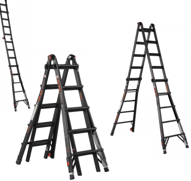 Vouwladder black Pro leveler 4x5
