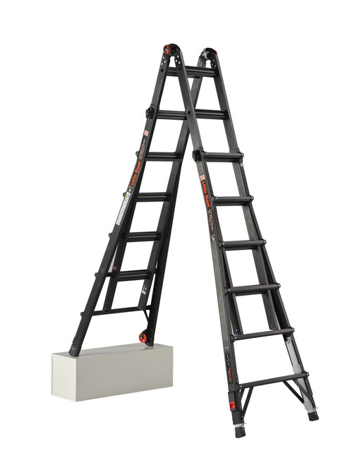 Vouwladder black Pro leveler 4x6