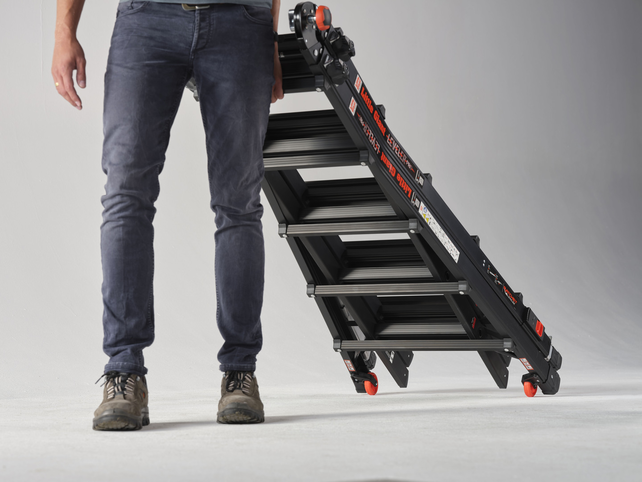 Vouwladder black Pro leveler 4x6