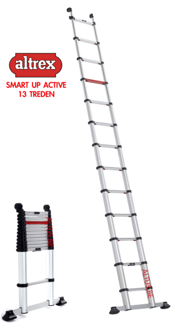 0.90m - 4.00m Altrex semi-prof. telescopische ladder Smart Up Active 13 treden