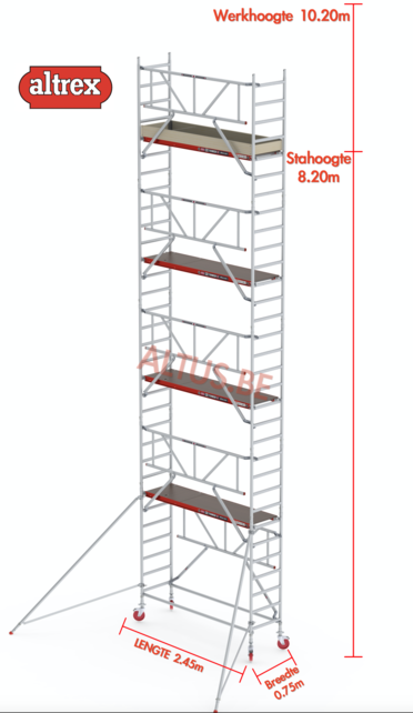 Gevelvrij* 0.75 x 2.45 x 8.20m vh Safe-Quick RS Tower  41-S