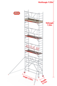 Gevelvrij* 0.75 x 2.45 x 7.20m vh Safe-Quick RS Tower  41-S