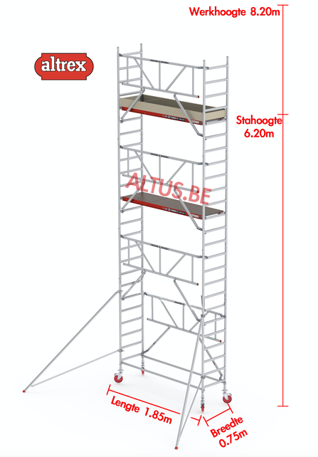 Gevelvrij* 0.75 x 1.85 x 6.20m vh Safe-Quick RS Tower  41-S