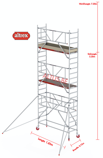 Gevelvrij* 0.75 x 1.85 x 5.20m vh Safe-Quick RS Tower  41-S