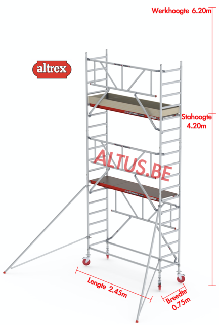 Gevelvrij* 0.75 x 2.45 x 4.20m vh Safe-Quick RS Tower  41-S
