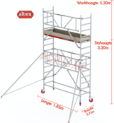 Gevelvrij* 0.75 x 1.85 x 3.20m vh Safe-Quick RS Tower  41-S