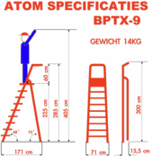 Professionele enkele trapladder 9 treden model ATOM