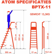 Professionele enkele trapladder 11 treden model ATOM