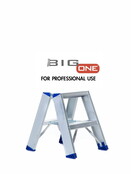 Dubbele trapladder 2x2-treden- stahoogte 0.50m