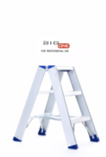 Dubbele trapladder 2x3-treden- stahoogte 0.75m