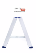 Dubbele trapladder 2x3-treden- stahoogte 0.75m