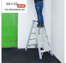 Dubbele trapladder 2x5-treden- stahoogte 1.25m