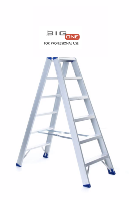 Dubbele trapladder 2x6-treden- stahoogte 1.50m